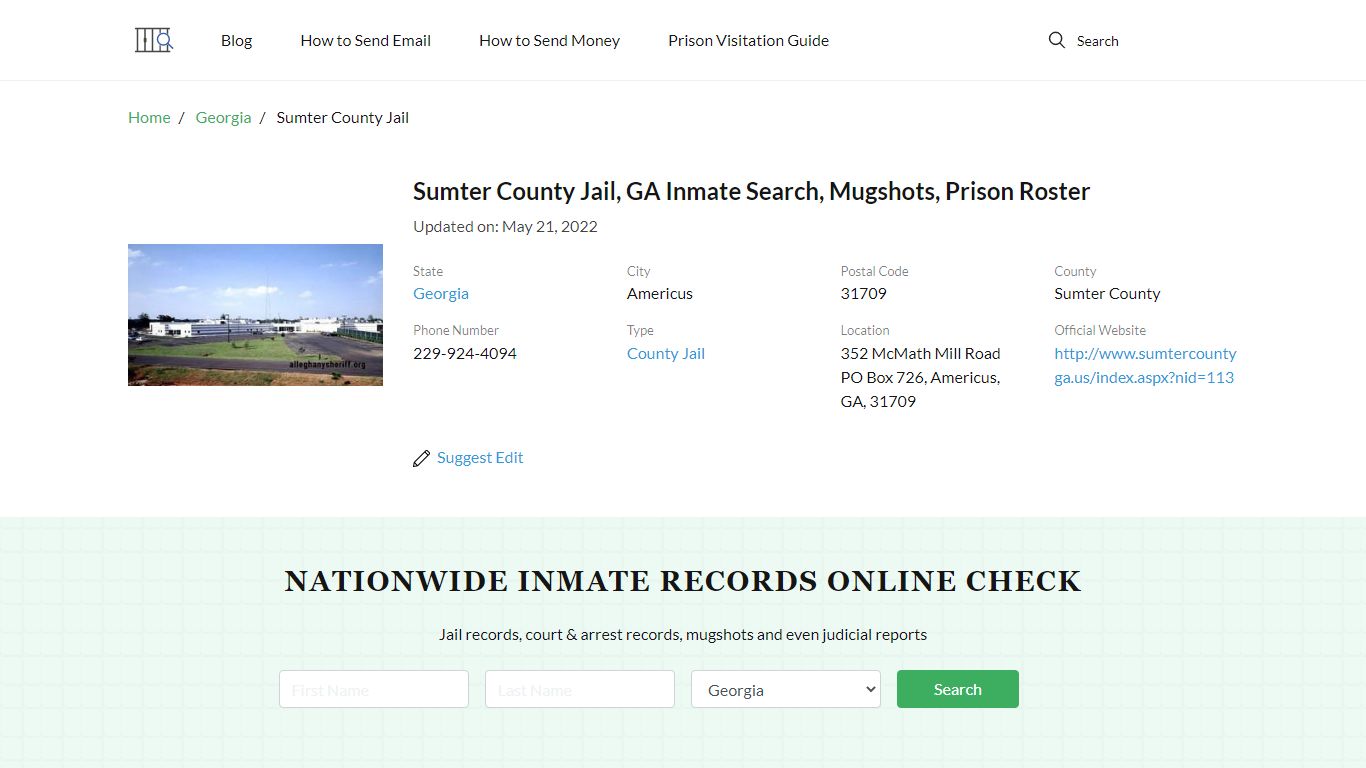 Sumter County Jail, GA Inmate Search, Mugshots, Prison ...